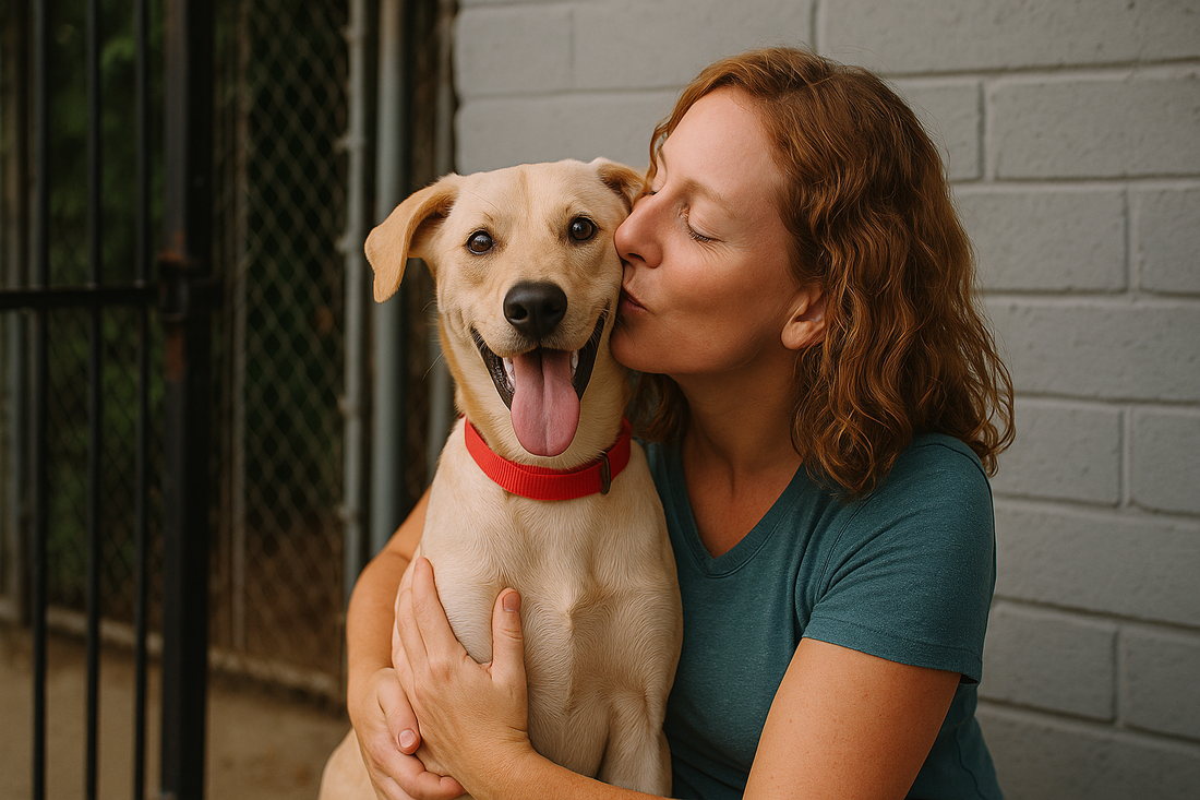 Luna the rescued Labrador mix - a heartwarming dog rescue success story supported by Pawsitive Brews