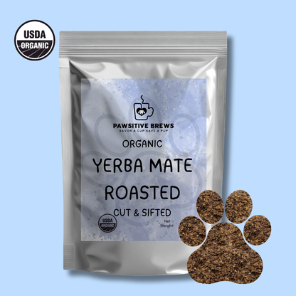 Organic yerba mate roasted aged bold energizing tea by Pawsitive Brews