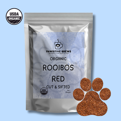 Organic red rooibos premium South African caffeine-free tea by Pawsitive Brews