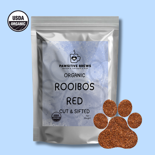 Organic red rooibos premium South African caffeine-free tea by Pawsitive Brews